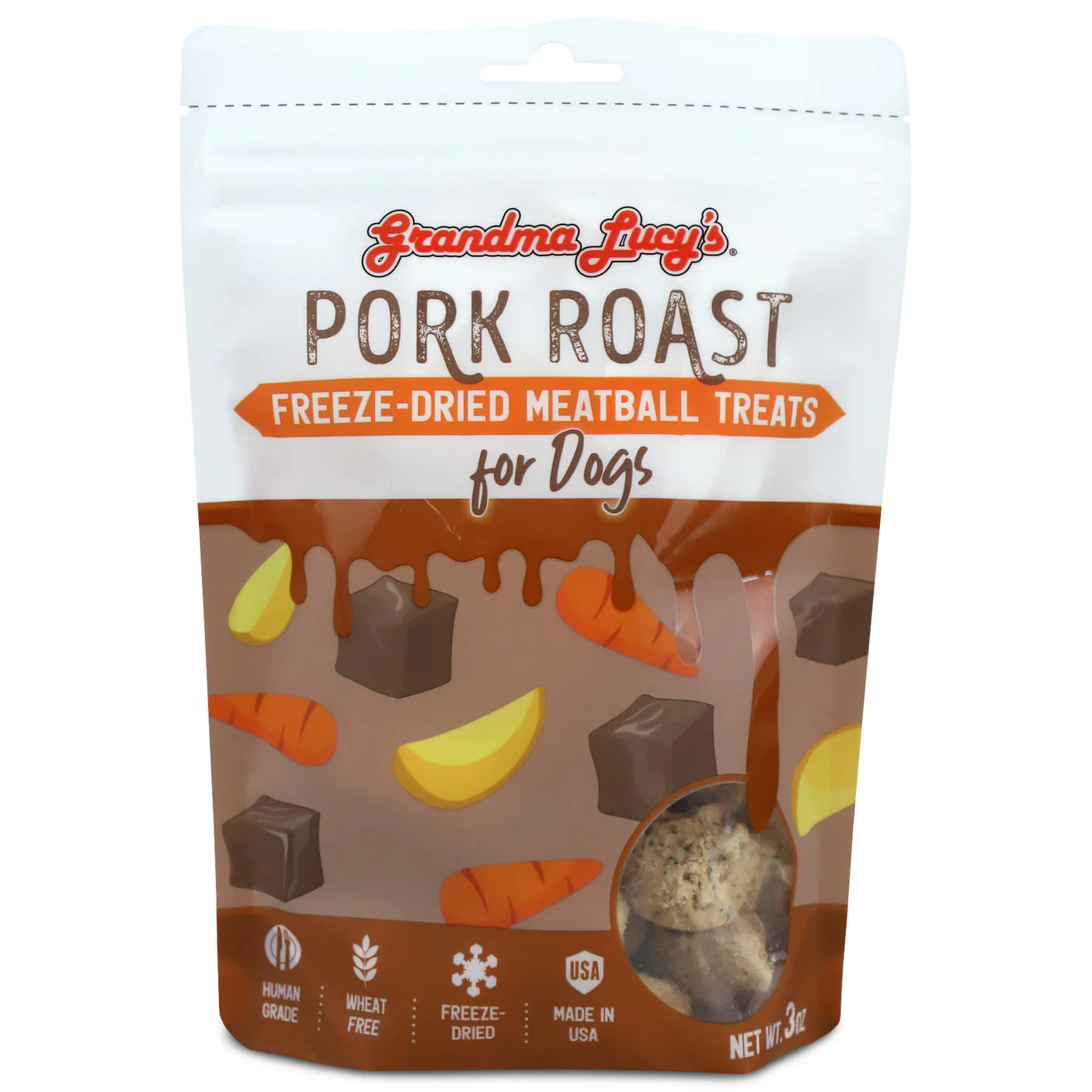 Grandma Lucy’s Freeze-Dried Pork Roast Meatballs Treats For Dog