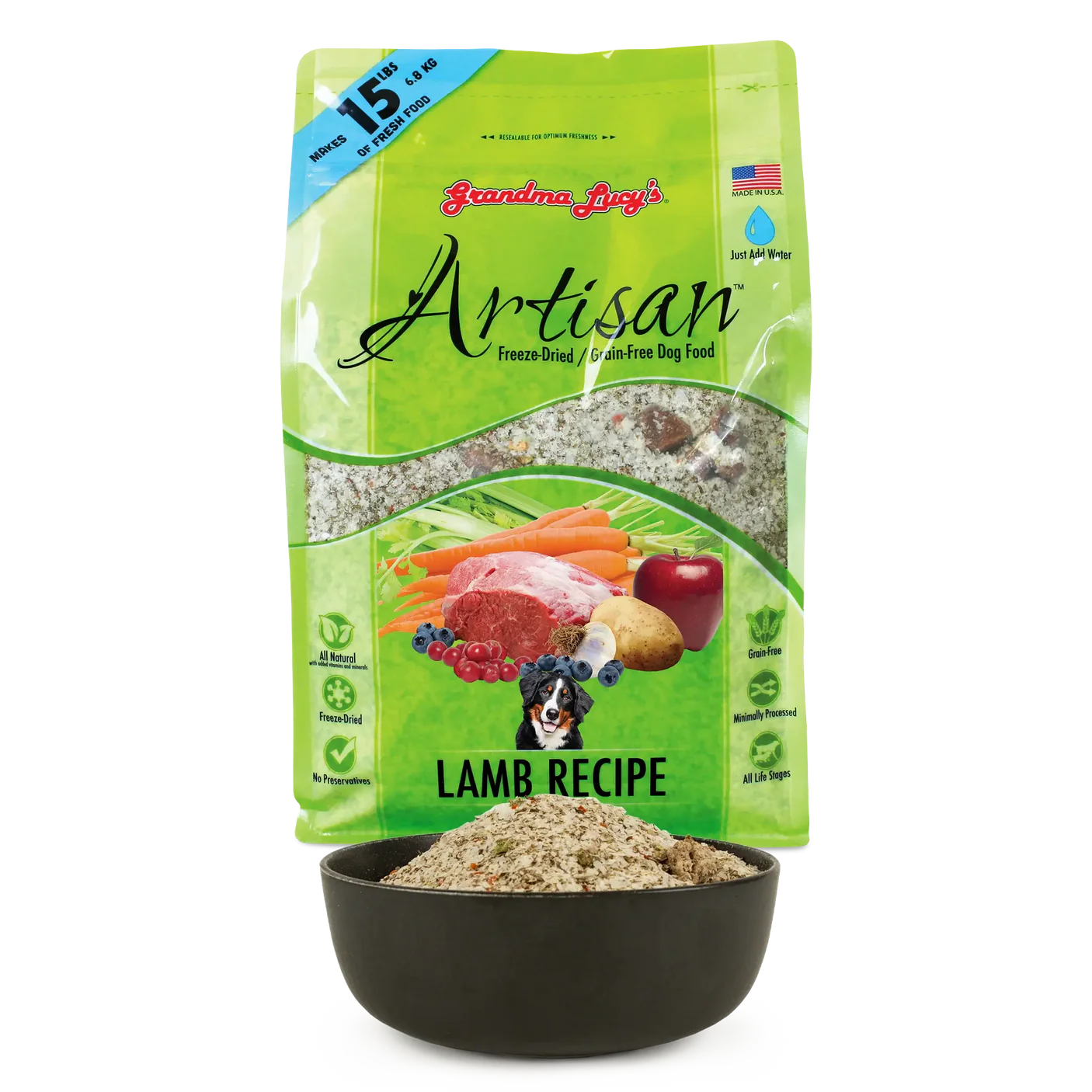 Grandma Lucy Artisan Freeze-Dried Lamb Grain Free Dog Food 冷凍無穀物羊肉狗糧 10lb